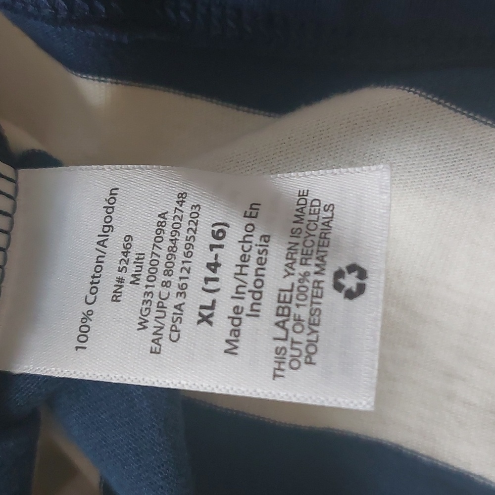 Wonder Nation Girls Navy Blue and White Striped Longsleeve Size XL 14/16 - Picture 11 of 13